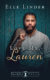 Love Me, Lauren book cover; brown-skinned man with beard standing in front of teal wooden wall, staring at the camera